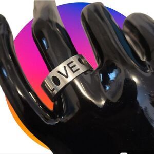 Stainless Steel Ring Love Stamped Size 7